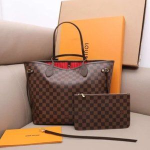Louis Vuitton Neverfull MM Damier Ebene Cherry Interior